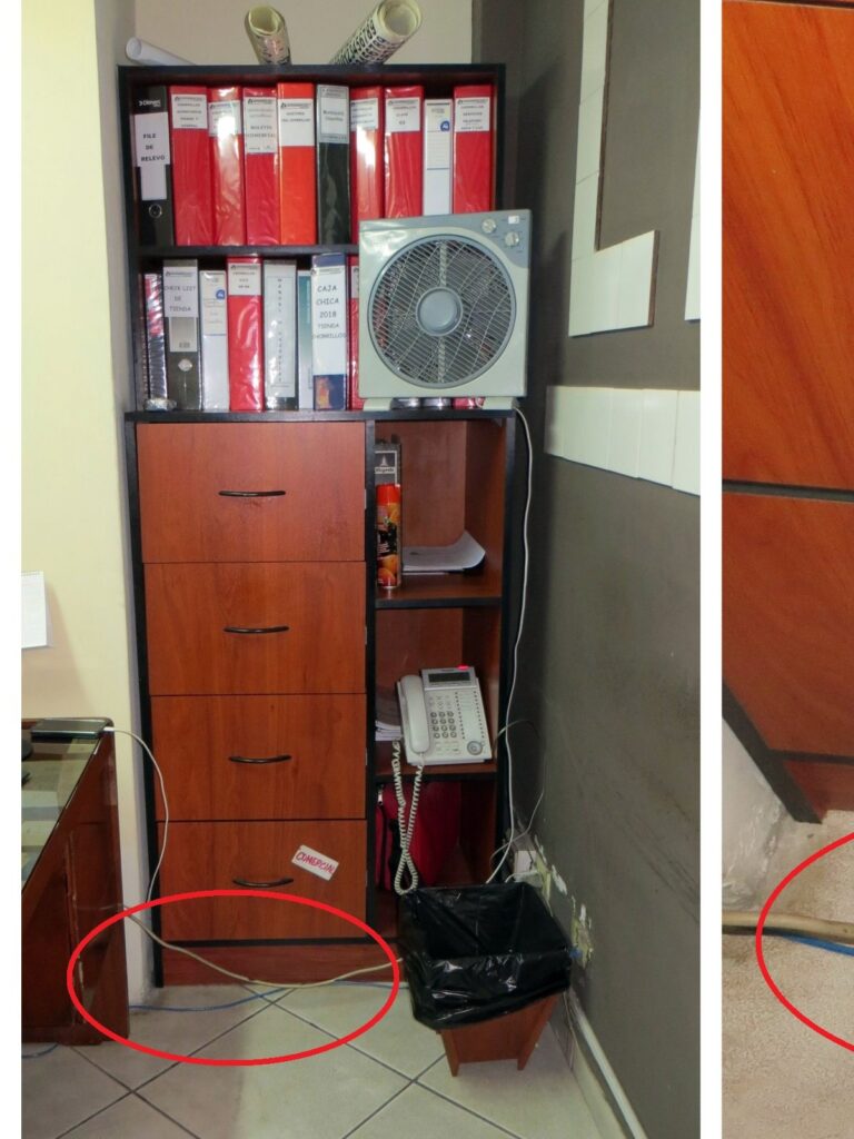 Cables eléctricos expuestos