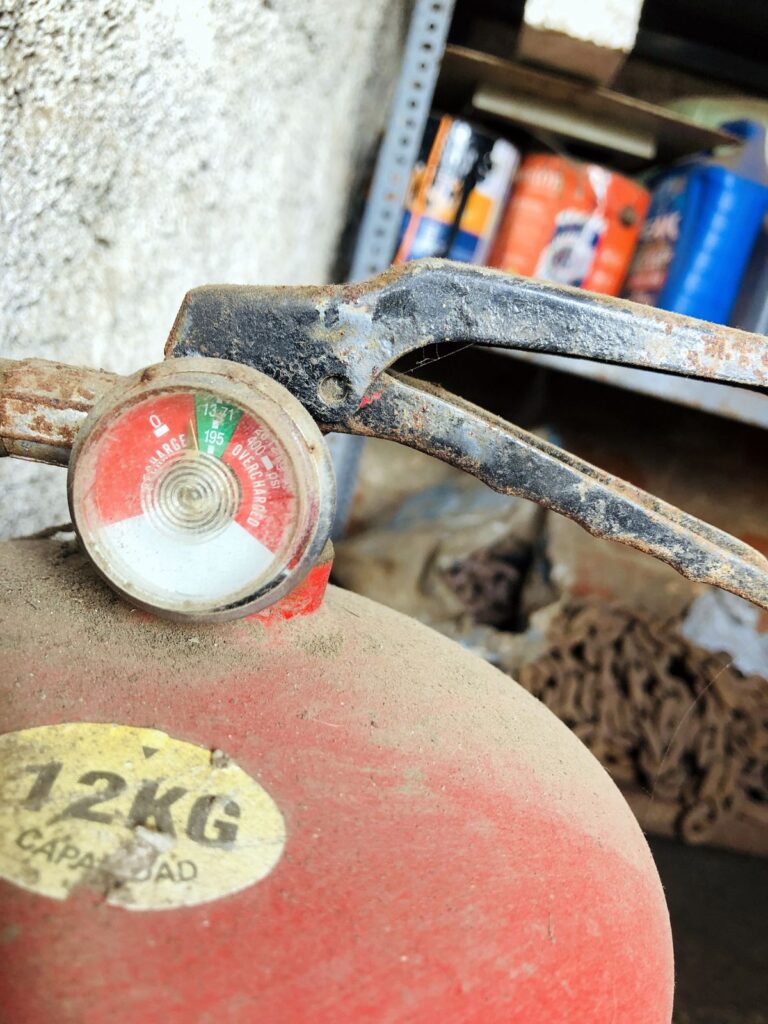 Extintor despresurizado